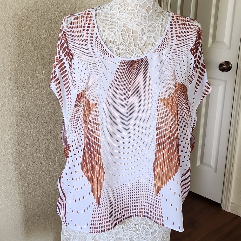 C.C. Flowy Geometric Modern  Art To Wear Vacation Resort Wear Swim Cover Size XS